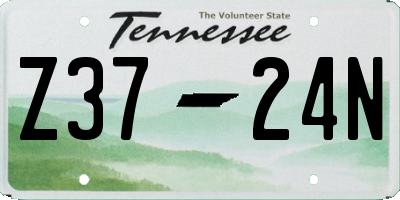 TN license plate Z3724N