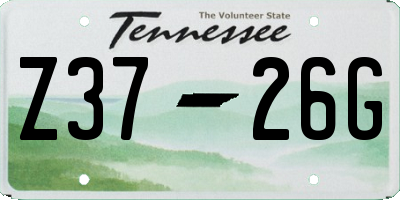 TN license plate Z3726G