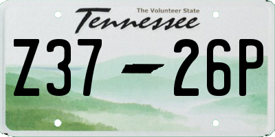 TN license plate Z3726P