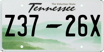 TN license plate Z3726X