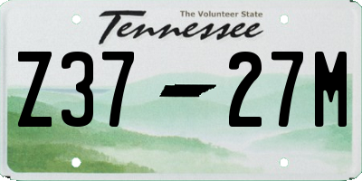 TN license plate Z3727M