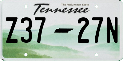 TN license plate Z3727N