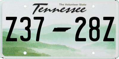 TN license plate Z3728Z