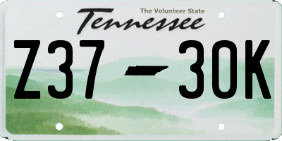TN license plate Z3730K
