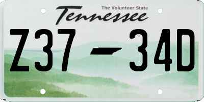 TN license plate Z3734D