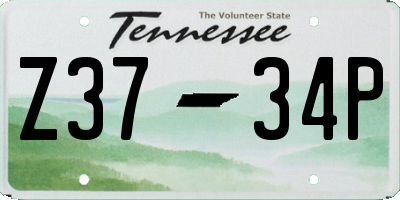 TN license plate Z3734P