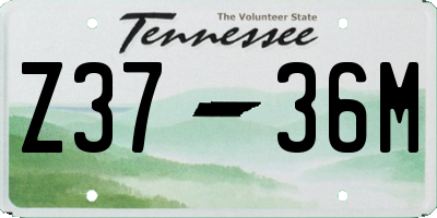 TN license plate Z3736M