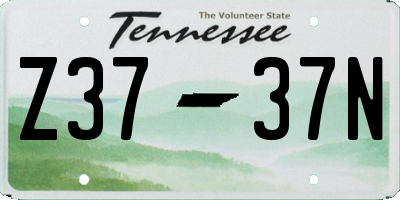 TN license plate Z3737N