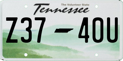 TN license plate Z3740U