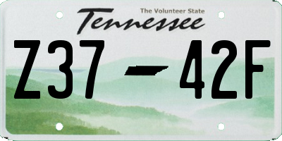 TN license plate Z3742F