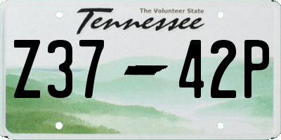 TN license plate Z3742P
