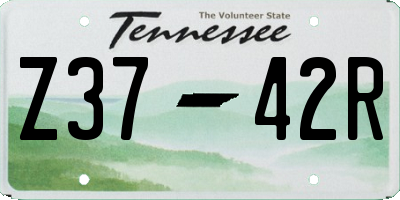 TN license plate Z3742R