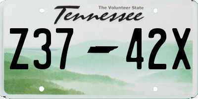TN license plate Z3742X