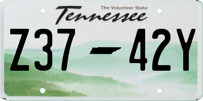 TN license plate Z3742Y