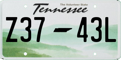 TN license plate Z3743L