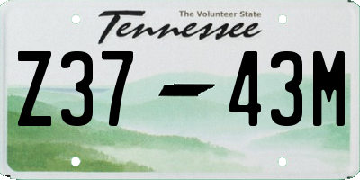 TN license plate Z3743M