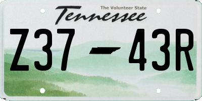 TN license plate Z3743R