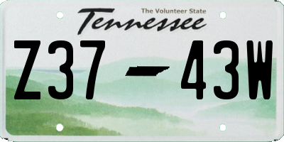 TN license plate Z3743W