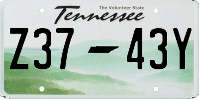 TN license plate Z3743Y