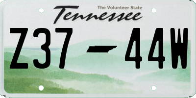 TN license plate Z3744W