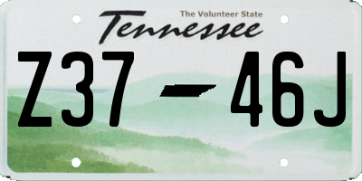 TN license plate Z3746J