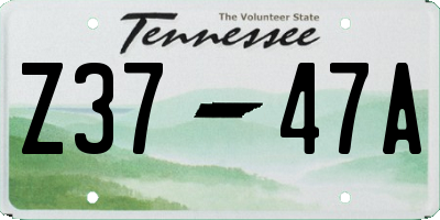 TN license plate Z3747A