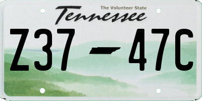 TN license plate Z3747C