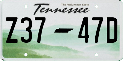 TN license plate Z3747D