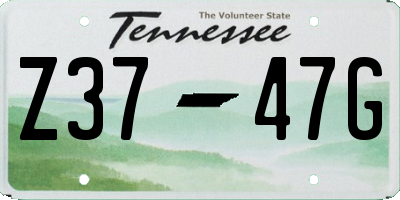 TN license plate Z3747G