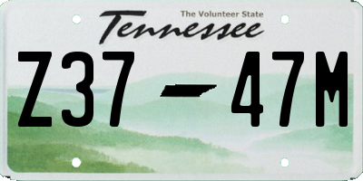 TN license plate Z3747M