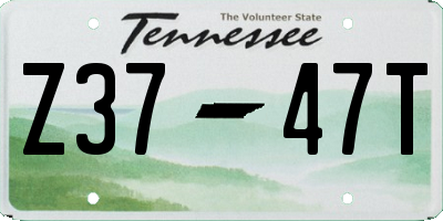 TN license plate Z3747T