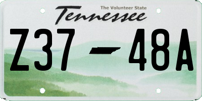 TN license plate Z3748A