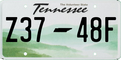TN license plate Z3748F