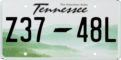 TN license plate Z3748L