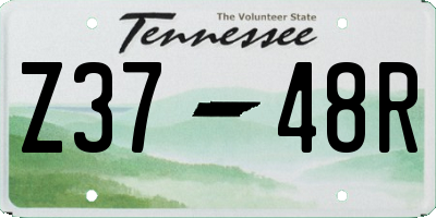 TN license plate Z3748R
