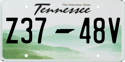 TN license plate Z3748V