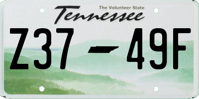 TN license plate Z3749F