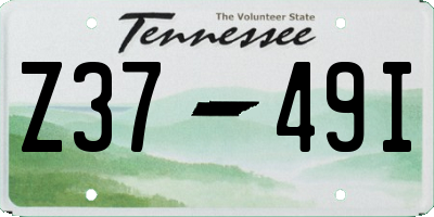 TN license plate Z3749I
