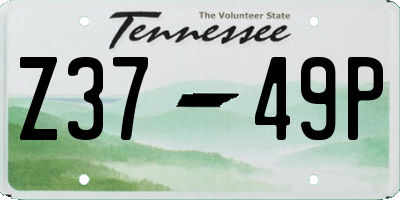 TN license plate Z3749P
