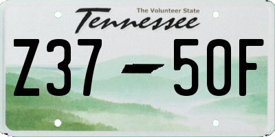 TN license plate Z3750F