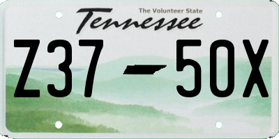 TN license plate Z3750X