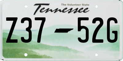 TN license plate Z3752G