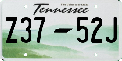 TN license plate Z3752J