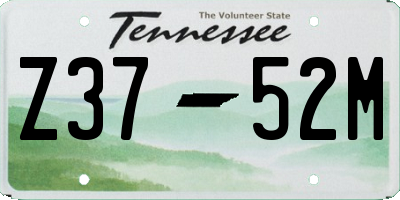 TN license plate Z3752M