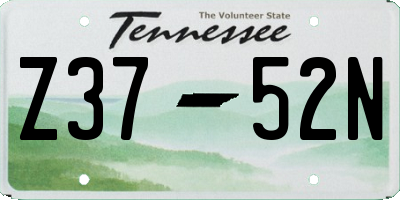 TN license plate Z3752N