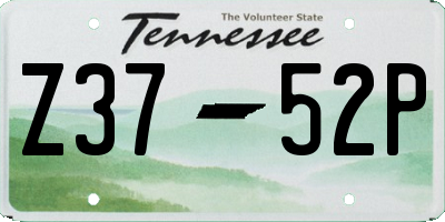 TN license plate Z3752P