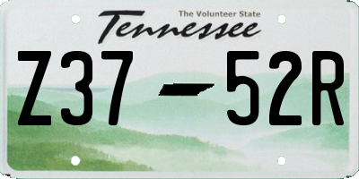 TN license plate Z3752R