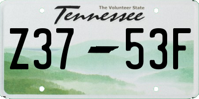TN license plate Z3753F