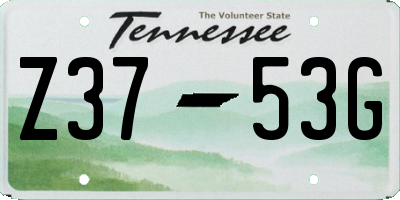 TN license plate Z3753G