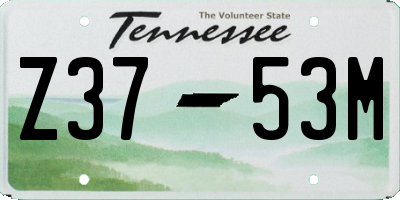 TN license plate Z3753M